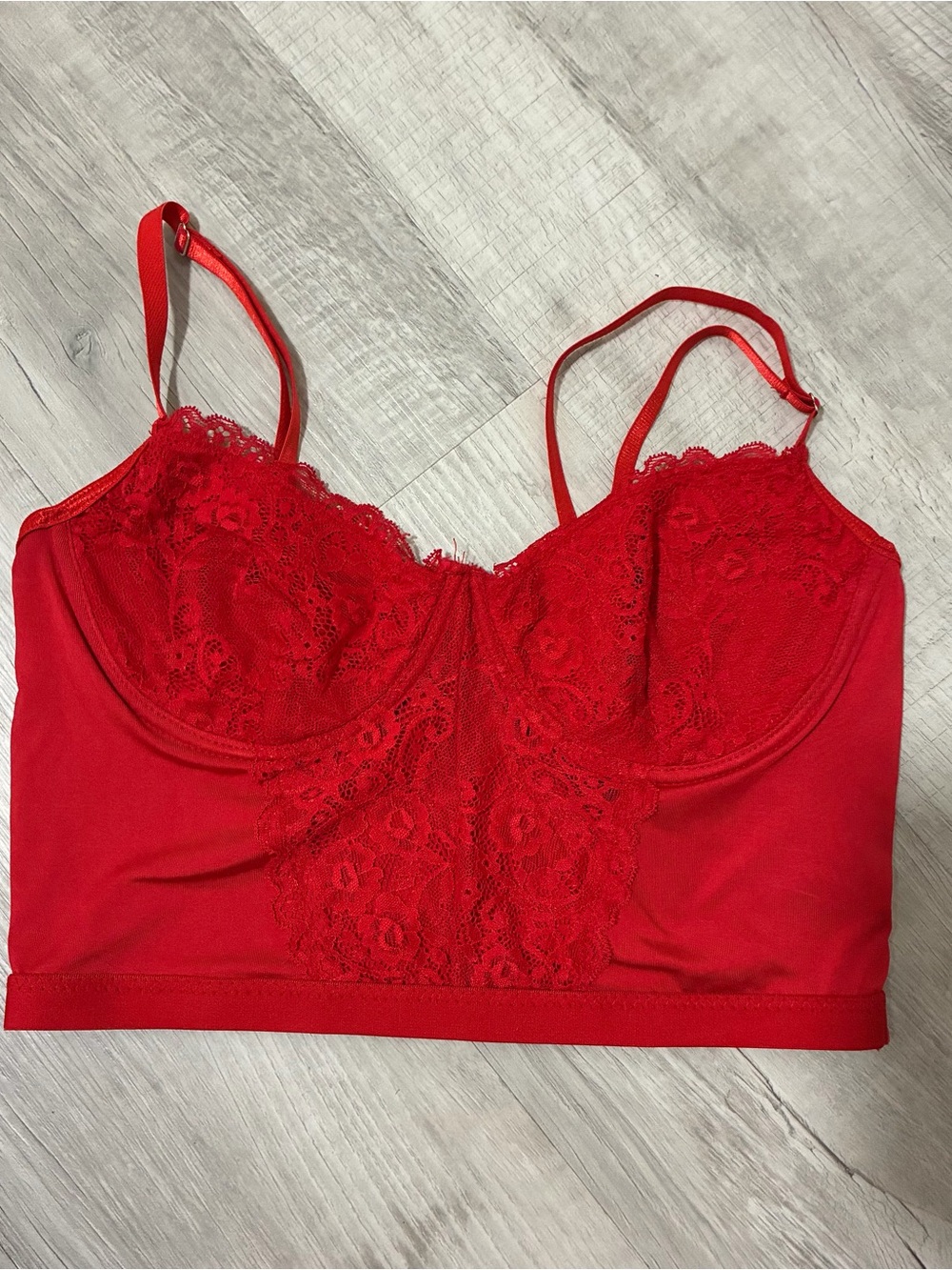 shein red lace bralette crop top